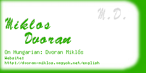 miklos dvoran business card